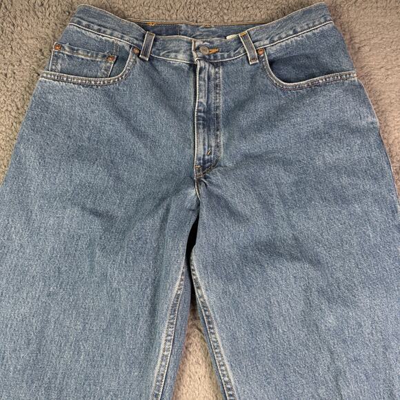 Levi's 560 Jeans Mens 33x34 Blue Denim Loose Fit Tapered Leg Baggy 90s USA Made - Picture 4 of 11